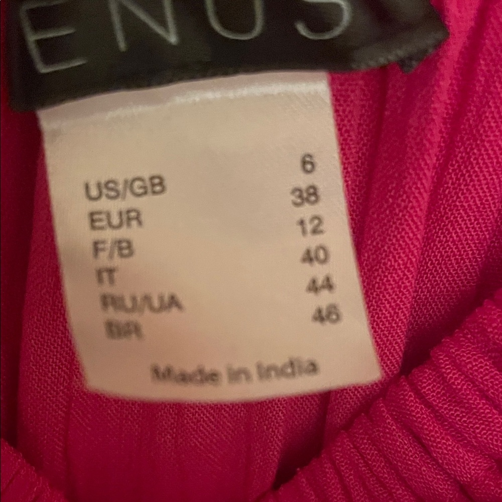 VENUS Pink Asymmetrical Dress with Floral Accents - Picture 7 of 7